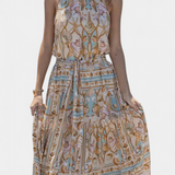 Teófila Vestido Largo Silky Estampado Tesoros Del Océano