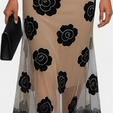 Halsey Vestido Midi Elegancia Contrastada Encaje Exclusivo