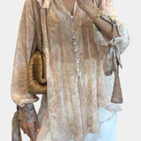 Blusa Dunas Susurrantes Con Botones De Nácar Pastel Elite