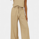 Pascuala Conjunto Lino Blusa Sin Mangas Pantalón Exclusivo