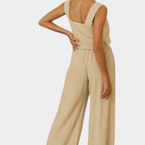 Pascuala Conjunto Lino Blusa Sin Mangas Pantalón Exclusivo