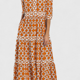 Casilda Vestido Midi Estampado De Cadenas Exclusivo