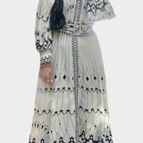 Soria Vestido Maxi Bordado Artesanal de Estilo Folk Elite
