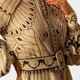 Soria Vestido Maxi Bordado Artesanal de Estilo Folk Elite