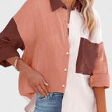 Juniper Blusa De Botones En Bloque De Color Exclusiva
