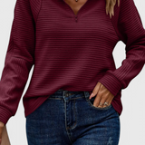 Helene Jersey Luxe Exclusivo Cuello En V Cremallera