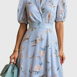 Isaline Vestido Floral Cuello Camisa Colección Exclusiva