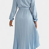 Theresa Vestido Cuello Alto Plisado Colección Exclusiva