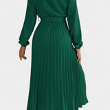 Theresa Vestido Cuello Alto Plisado Colección Exclusiva