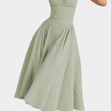 Felicity Vestido Midi Corsé Sin Mangas Colección Exclusiva