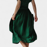 Cressida Vestido Algodón Escote V Cintura Ajustable Edición