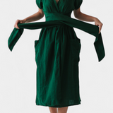 Cressida Vestido Algodón Escote V Cintura Ajustable Edición