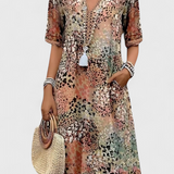 Perla Vestido Boho Estampado Floral y Crochet Exclusivo