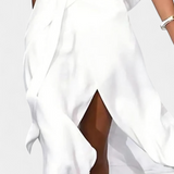 Effie Vestido Blanco Cruzado Colección Calado Exclusiva