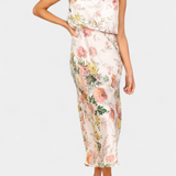 Lisa Vestido Maxi Floral Halter Cintura Elástica Exclusiva
