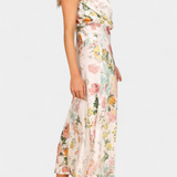 Lisa Vestido Maxi Floral Halter Cintura Elástica Exclusiva