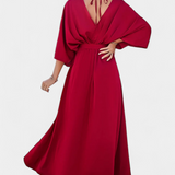 Milly Vestido Elegante Con Lazo Abertura Exclusivo Sutil