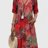 Perla Vestido Boho Estampado Floral y Crochet Exclusivo