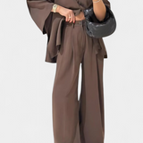 Eli Conjunto Oversize Top V Cuello Pantalón Luxe Exclusiva