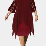 Yana Vestido Exclusivo Talla Grande con Mangas de Encaje