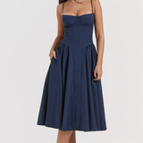 Felicity Vestido Midi Corsé Sin Mangas Colección Exclusiva
