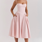 Felicity Vestido Midi Corsé Sin Mangas Colección Exclusiva