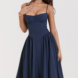 Felicity Vestido Midi Corsé Sin Mangas Colección Exclusiva