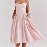 Felicity Vestido Midi Corsé Sin Mangas Colección Exclusiva