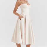 Felicity Vestido Midi Corsé Sin Mangas Colección Exclusiva