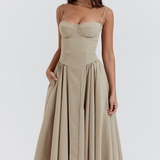 Felicity Vestido Midi Corsé Sin Mangas Colección Exclusiva