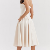 Felicity Vestido Midi Corsé Sin Mangas Colección Exclusiva