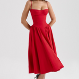 Felicity Vestido Midi Corsé Sin Mangas Colección Exclusiva