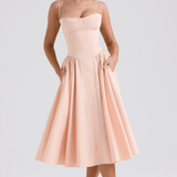 Felicity Vestido Midi Corsé Sin Mangas Colección Exclusiva