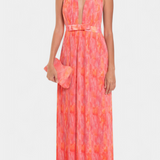 Prisca Maxi Vestido Plisado Cuello Halter Exclusiva