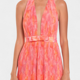 Prisca Maxi Vestido Plisado Cuello Halter Exclusiva