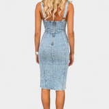 Janessa Vestido Denim Exclusivo Tirantes Ajustables