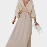 Milly Vestido Elegante Con Lazo Abertura Exclusivo Sutil
