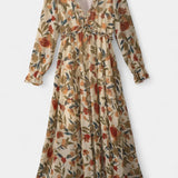 Keti Vestido Maxi Colección Floral Mangas Largas Exclusivas