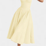 Felicity Vestido Midi Corsé Sin Mangas Colección Exclusiva