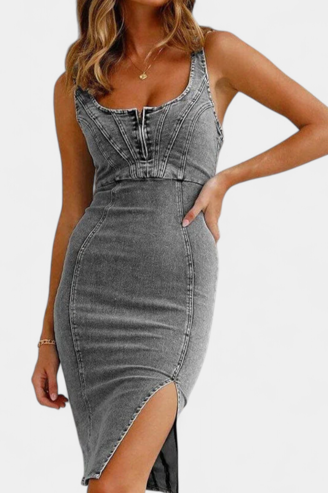 Janessa Vestido Denim Exclusivo Tirantes Ajustables