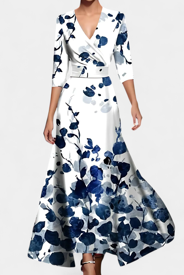 Lauren Vestido Maxi Envolvente Floral Colección Exclusiva