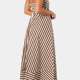 Rosa Vestido Fruncido Convertible Encanto Nocturno Sutil
