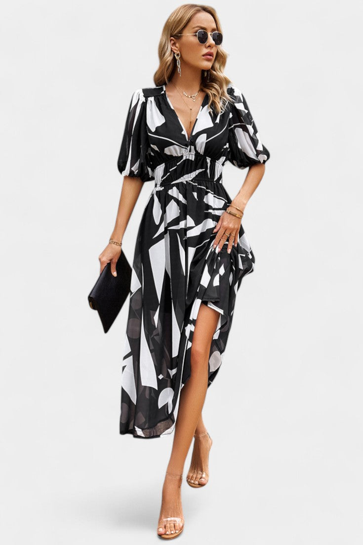 Georgina Vestido Midi Floral Escote En V Colección Privada