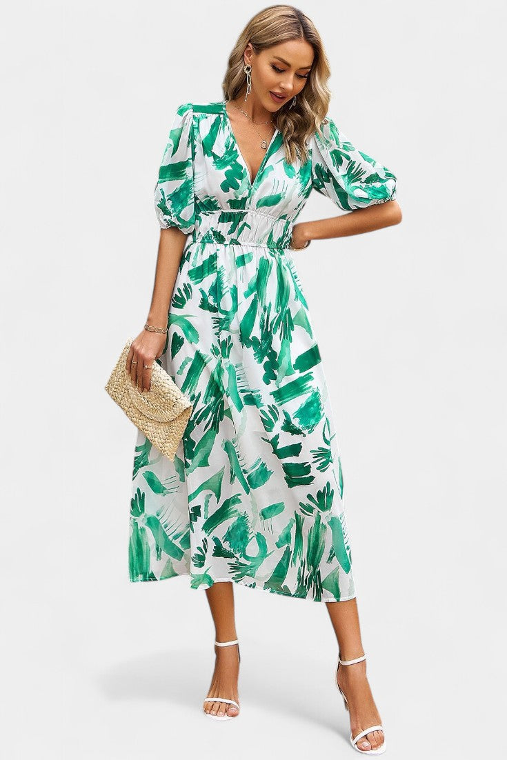 Georgina Vestido Midi Floral Escote En V Colección Privada