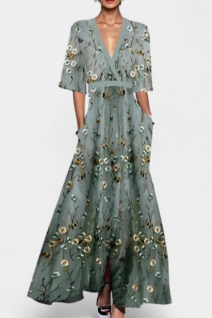 Daphne Vestido Envoltura Floral Colección Atemporal