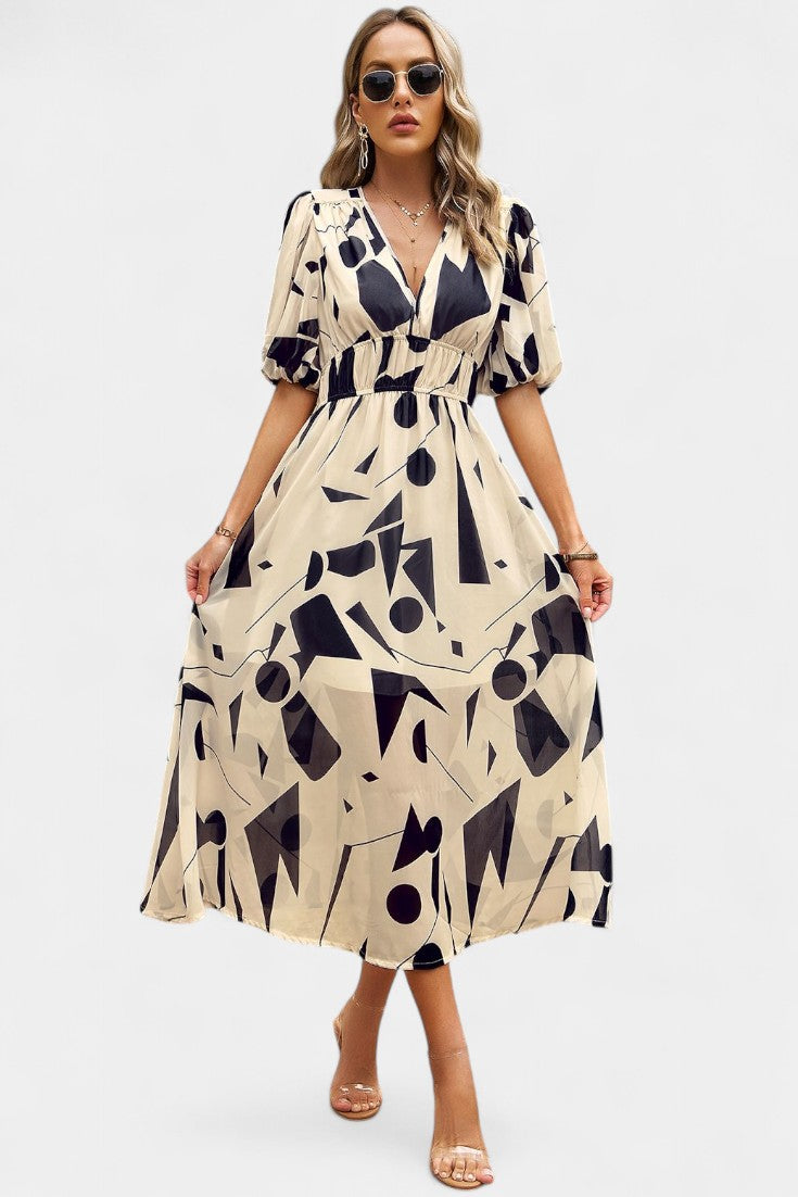 Georgina Vestido Midi Floral Escote En V Colección Privada