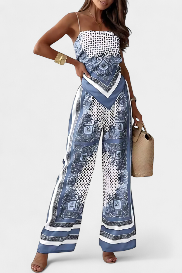 Leonie Conjunto Paisley Con Tiras de Verano Exclusivo
