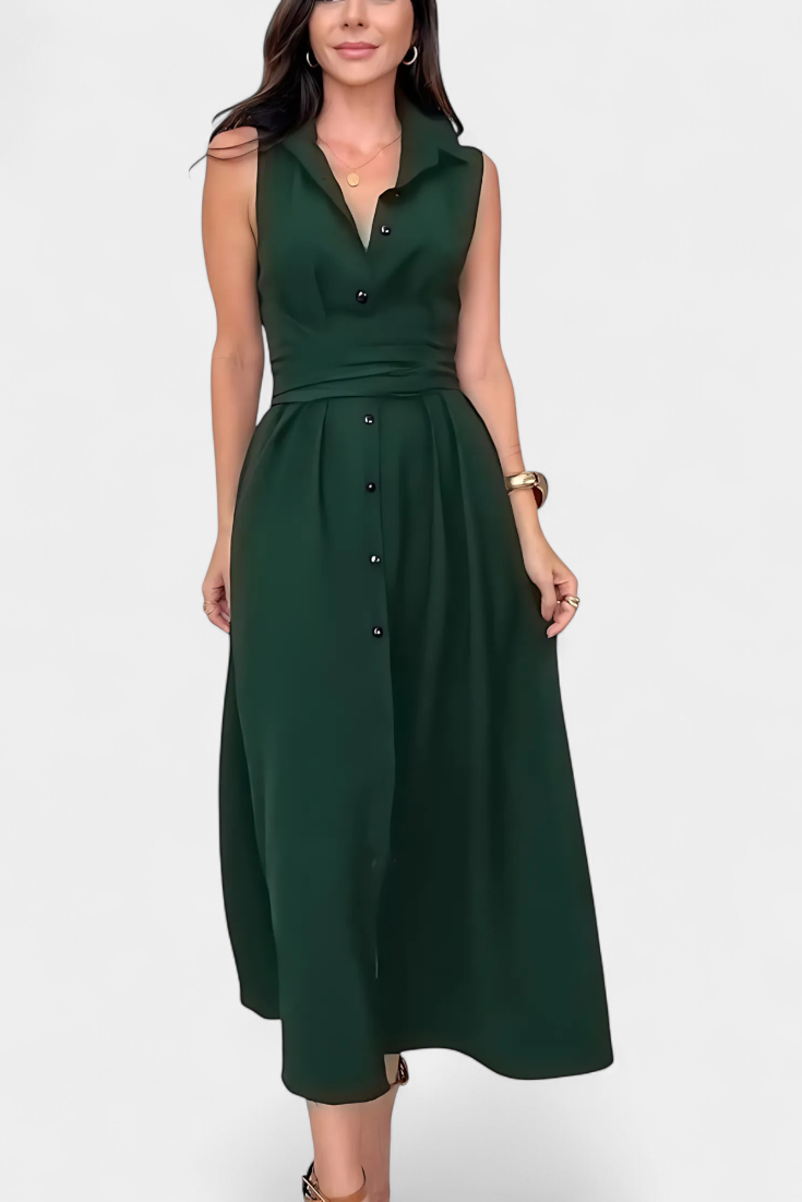 Meryl Vestido Camisero de Botones Lazo Ajustable Premium