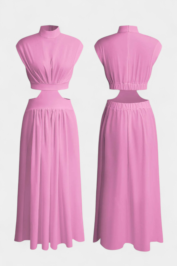 Jocelyn Conjunto Largo Minimalista Exclusivo Escote Alto