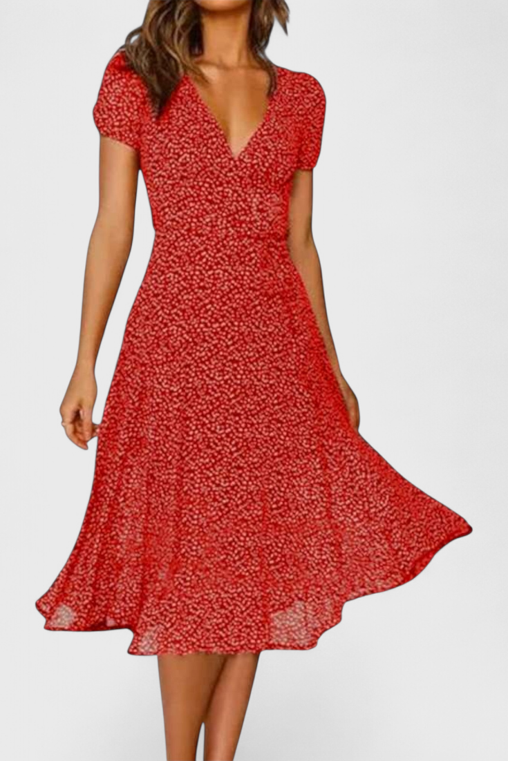 Nuria Vestido Midi Diario Con Escote En V Edicion Limitada